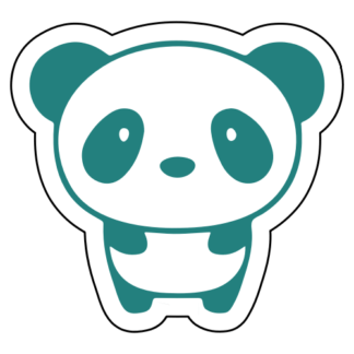 Little Panda Sticker (Turquoise)